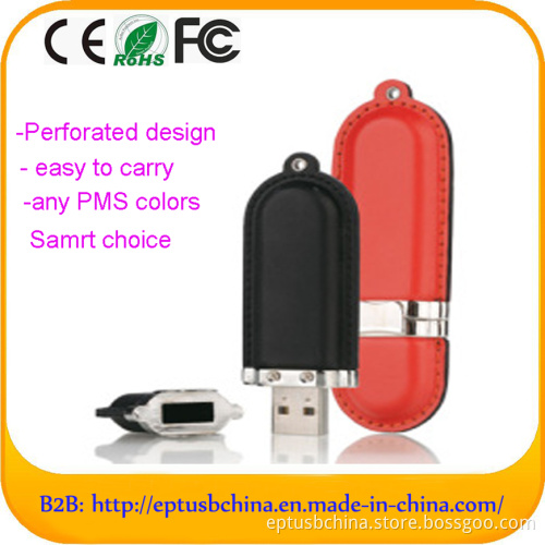 Custom Leather USB Flash Pen Memory Drive Stick Disk for Promotion Gift (EL013)